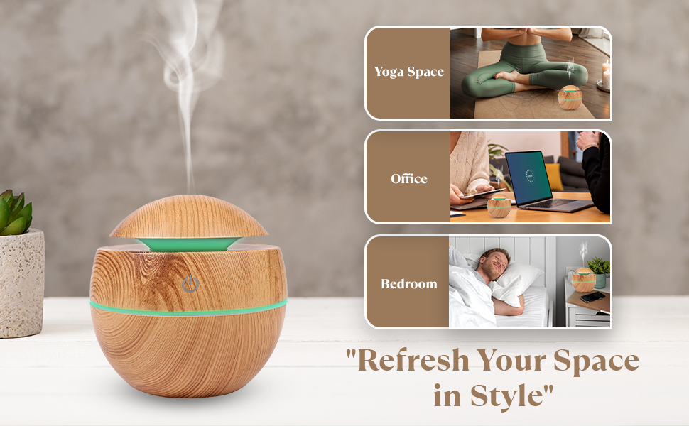 Wooden Aroma Diffuser & Humidifier for Home | Silent Cool Mist Machine