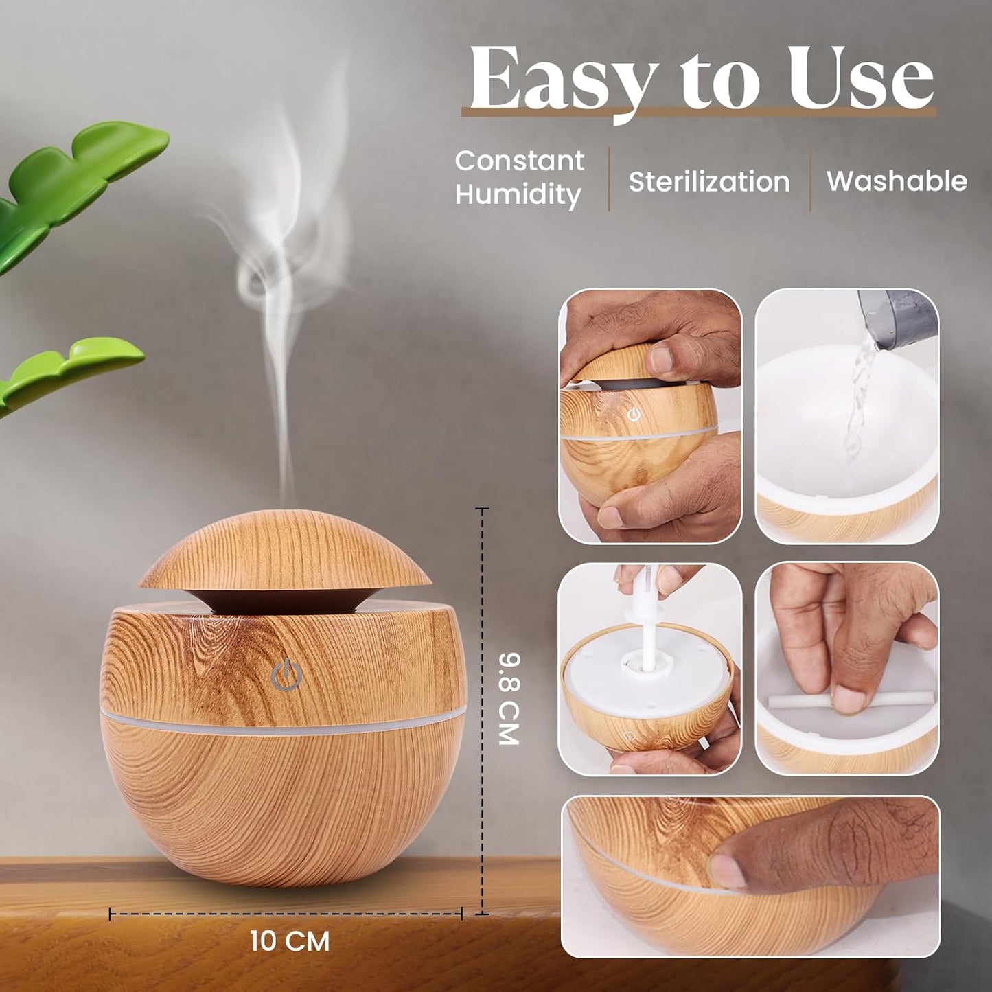 Wooden Aroma Diffuser & Humidifier for Home | Silent Cool Mist Machine